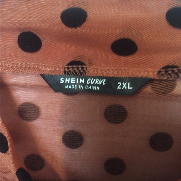 NWOT Shein Polka Dot Sheer Mesh Top - Picture 5 of 5